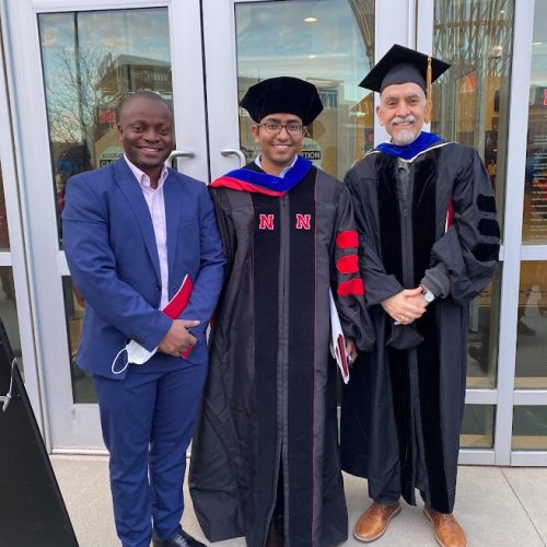 Dr. Nsengiyumva at Dr. Madirredy Graduation (with Dr. Negahban as Ph.D. Committe Member)