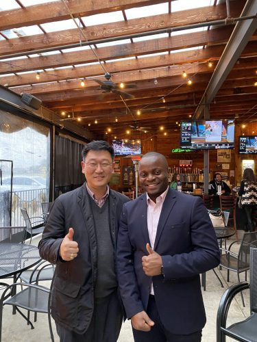March 2022: I and my PhD Advisor Dr. Kim in my farewell party before joining Tesla.